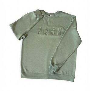 NASH Men's XL Green Crew Neck Pullover Sweatshirt Long Sleeve Solid Logo
